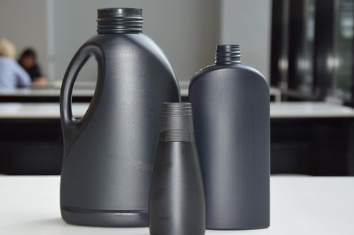 black plastic bottles