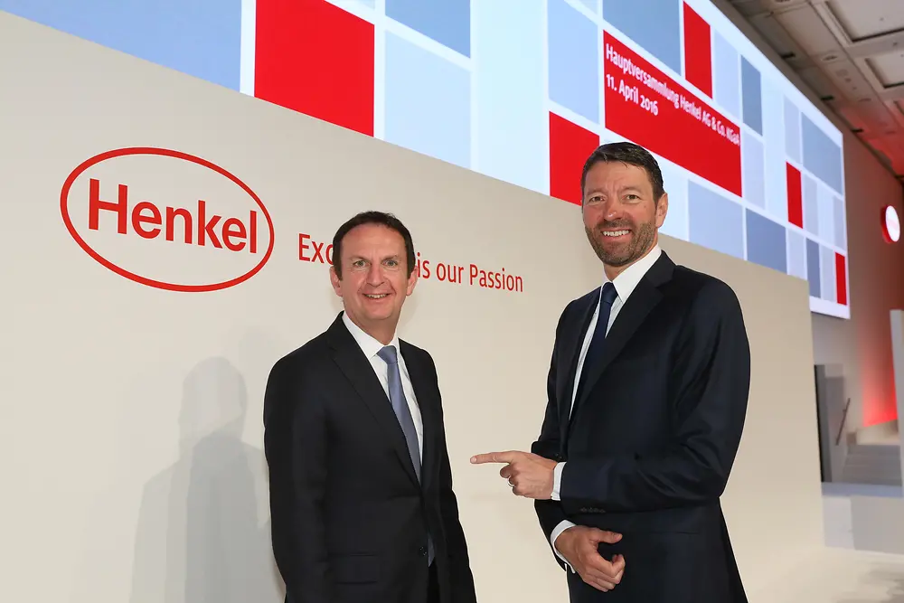 Hans van Bylen and Kasper Rorsted at AGM 2016