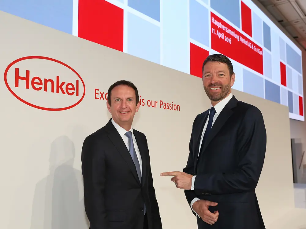 Hans van Bylen and Kasper Rorsted at AGM 2016