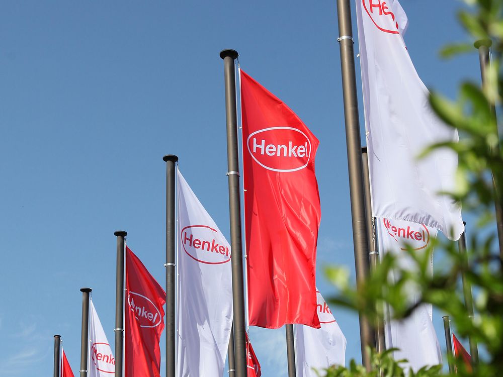 Henkel logo on flags at AGM 2016