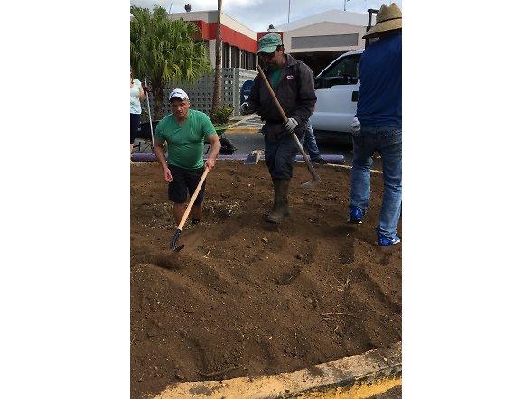 Several colleagues also helped with landscaping at the Sabana Grande medical facility.